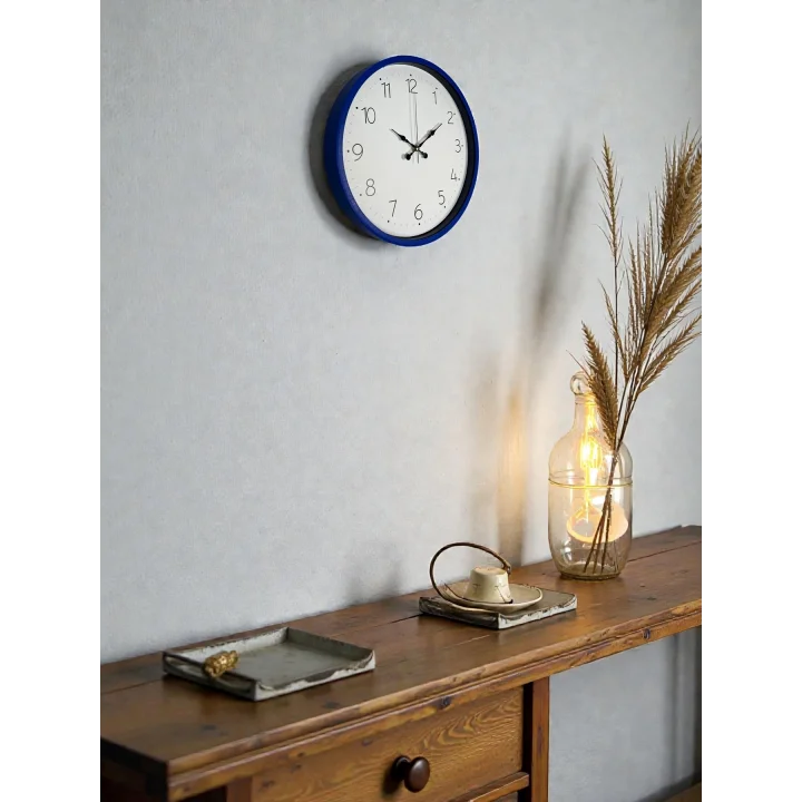 Mey İthalat® 36 Cm Lacivert Dekoratif Duvar Saati