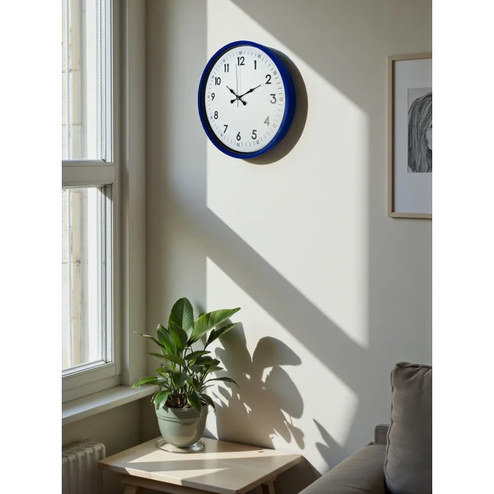 Mey İthalat® 36 Cm Lacivert Dekoratif Duvar Saati