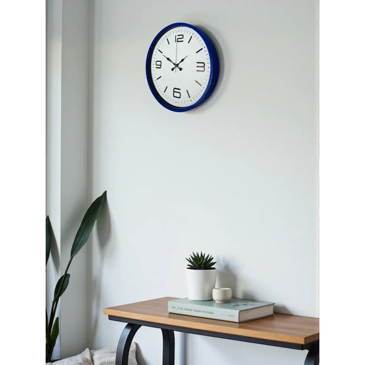 Mey İthalat® 36 Cm Lacivert Modern Dekoratif Duvar Saati