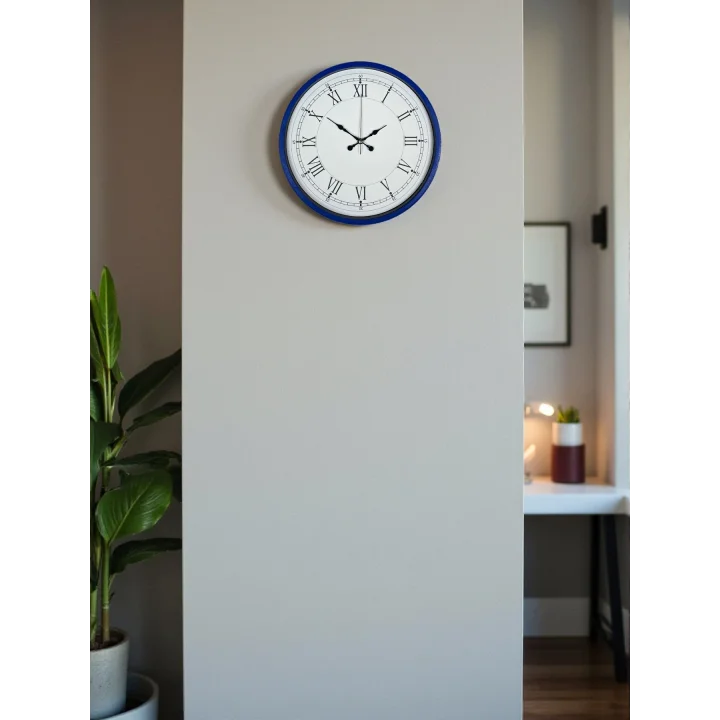 Mey İthalat® 36 Cm Lacivert Roma Rakamlı Duvar Saati