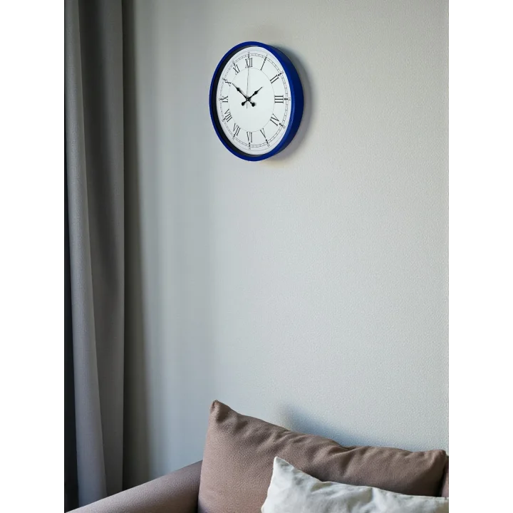 Mey İthalat® 36 Cm Lacivert Roma Rakamlı Duvar Saati