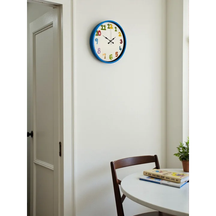 Mey İthalat® 36 Cm Mavi Çocuk Odası Duvar Saati