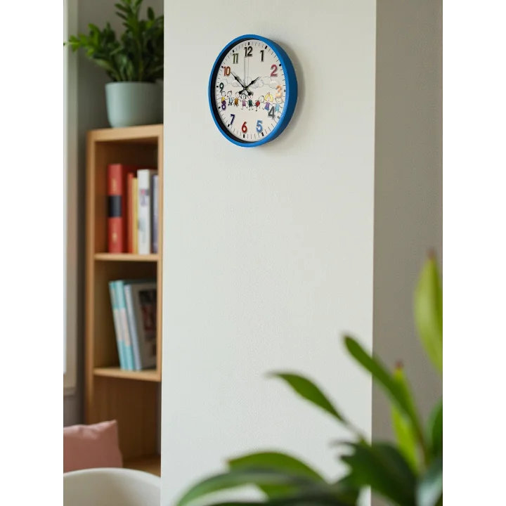 Mey İthalat® 36 Cm Mavi Çocuk Odası Duvar Saati