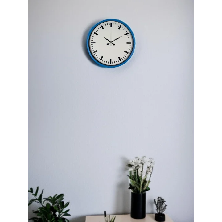 Mey İthalat® 36 Cm Mavi Zarif Duvar Saati