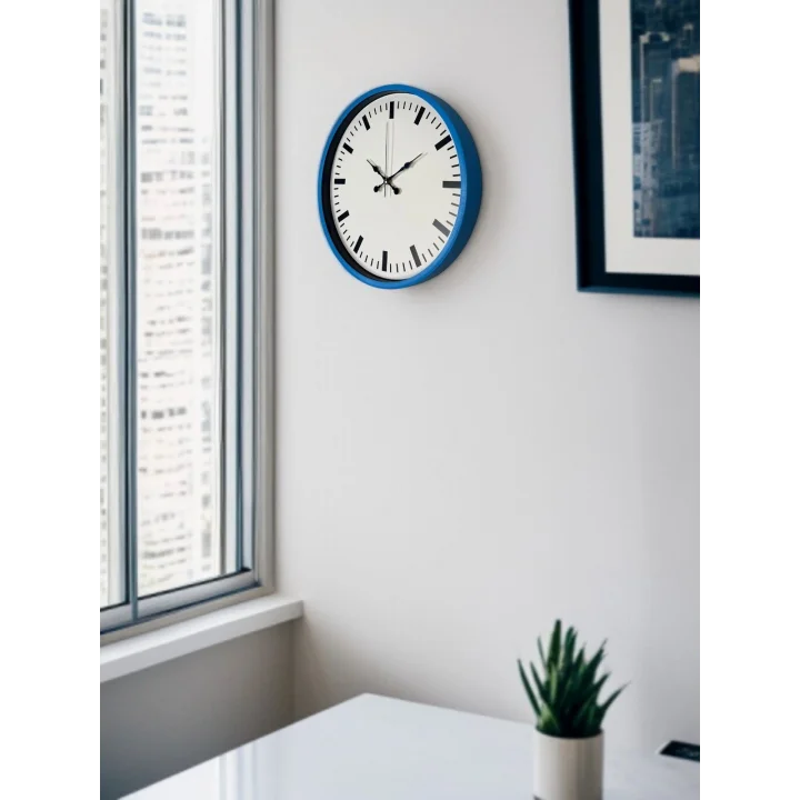 Mey İthalat® 36 Cm Mavi Zarif Duvar Saati