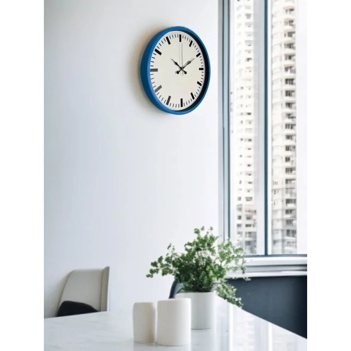 Mey İthalat® 36 Cm Mavi Zarif Duvar Saati