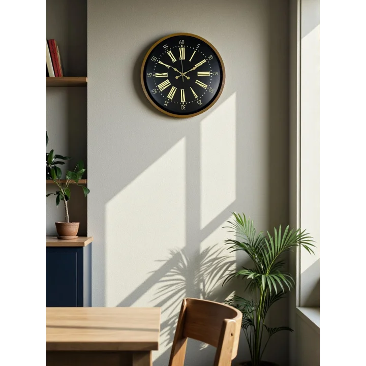 Mey İthalat® 36 Cm Modern Kahverengi Duvar Saati