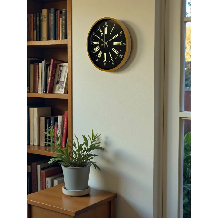 Mey İthalat® 36 Cm Modern Kahverengi Duvar Saati