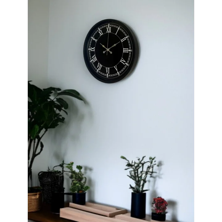 Mey İthalat® 36 Cm Modern Siyah Duvar Saati