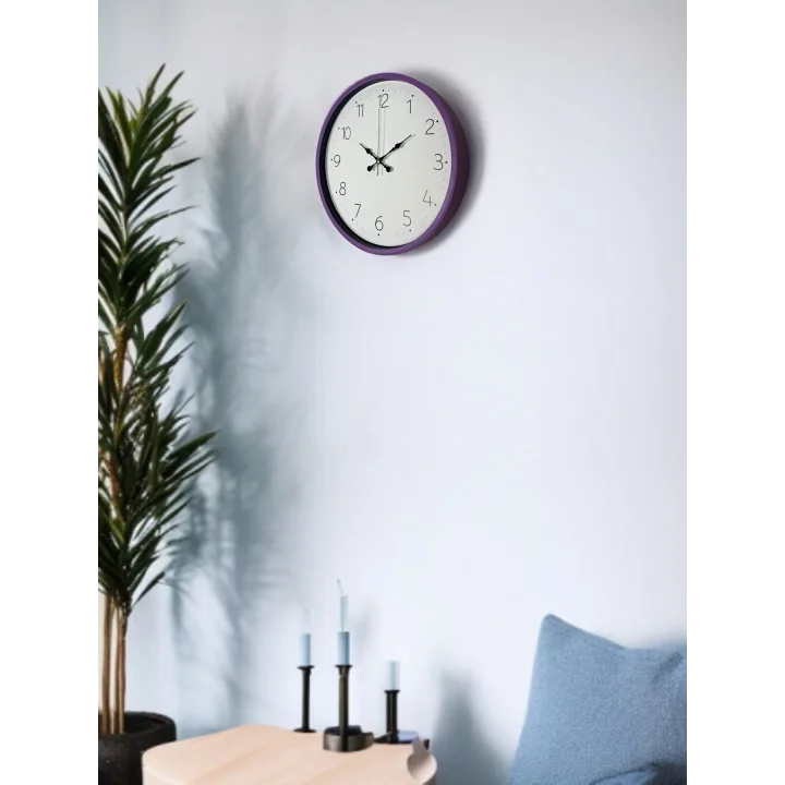 Mey İthalat® 36 Cm Mor Dekoratif Duvar Saati