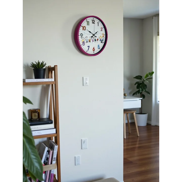 Mey İthalat® 36 Cm Pembe Çocuk Odası Duvar Saati