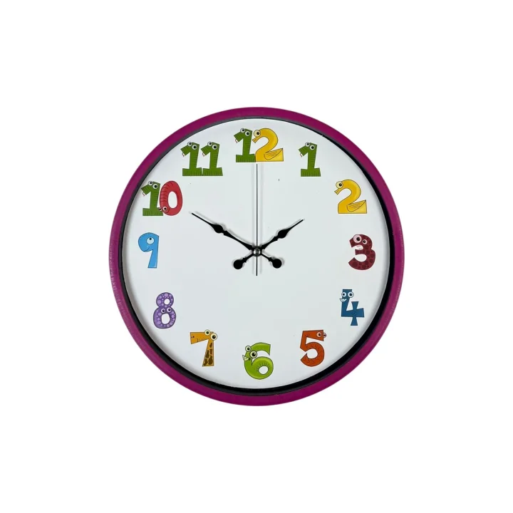 Mey İthalat® 36 Cm Pembe Çocuk Odası Duvar Saati
