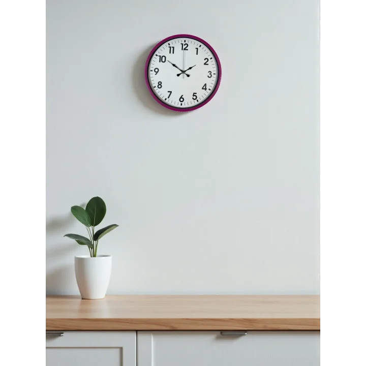 Mey İthalat® 36 Cm Pembe Dekoratif Duvar Saati