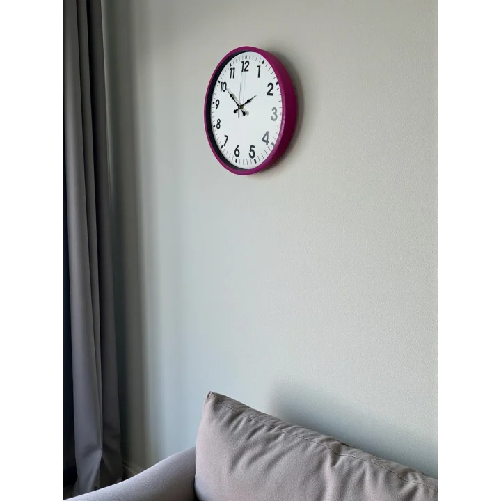 Mey İthalat® 36 Cm Pembe Dekoratif Duvar Saati