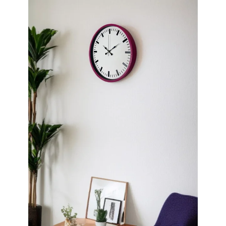 Mey İthalat® 36 Cm Pembe Dekoratif Duvar Saati