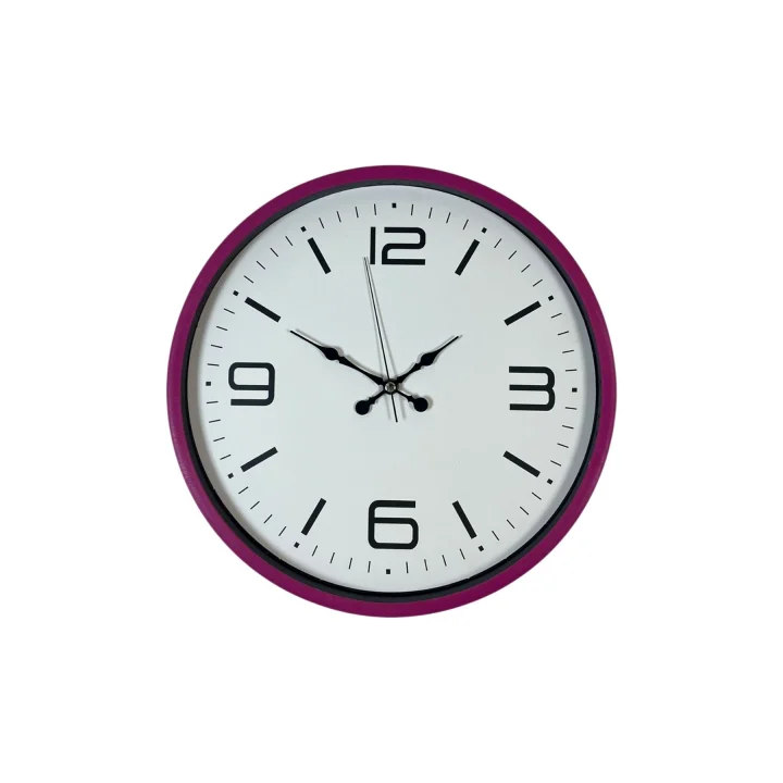 Mey İthalat® 36 Cm Pembe Modern Duvar Saati