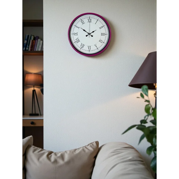 Mey İthalat® 36 Cm Pembe Roma Rakamlı Duvar Saati
