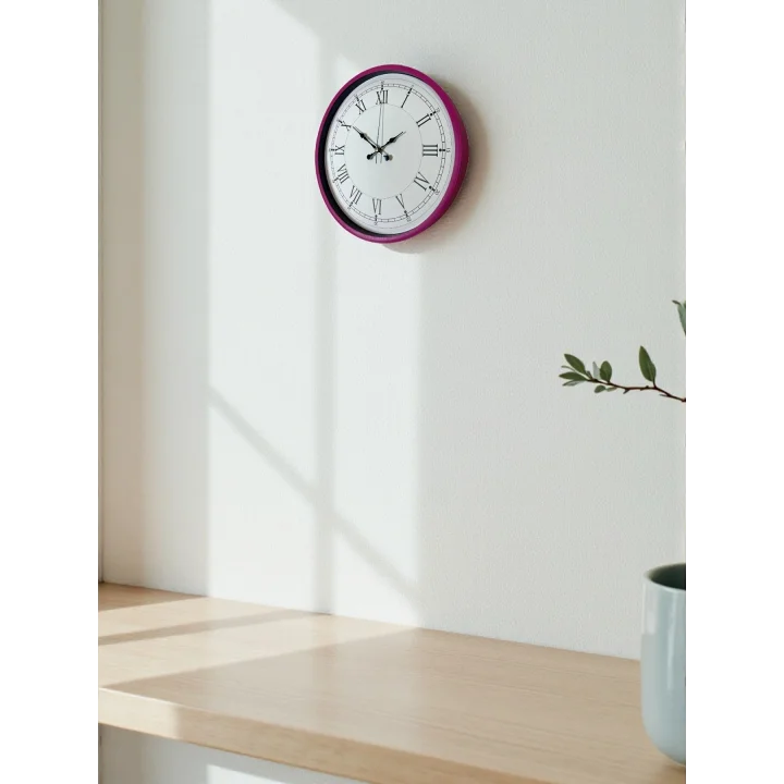 Mey İthalat® 36 Cm Pembe Roma Rakamlı Duvar Saati