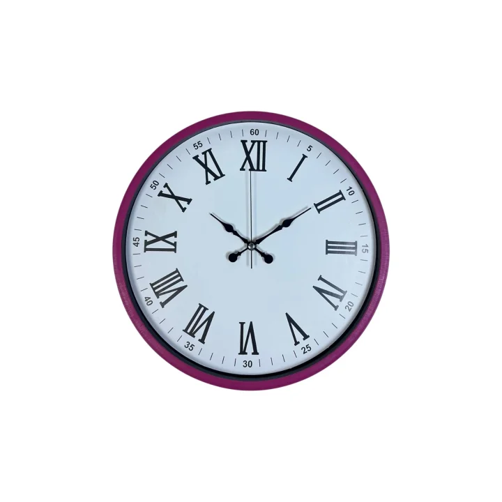 Mey İthalat® 36 Cm Pembe Roma Rakamlı Duvar Saati