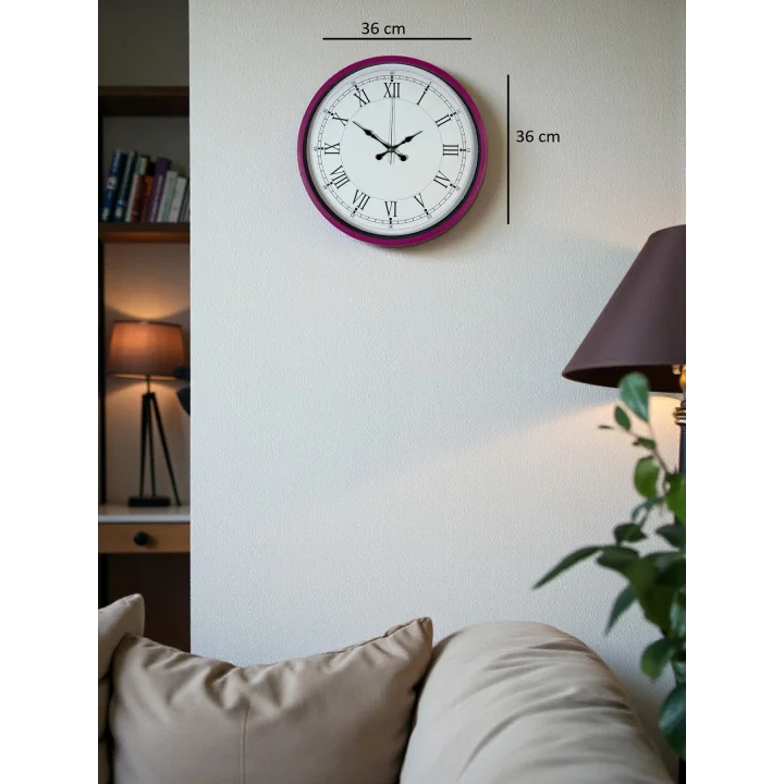 Mey İthalat® 36 Cm Pembe Roma Rakamlı Duvar Saati