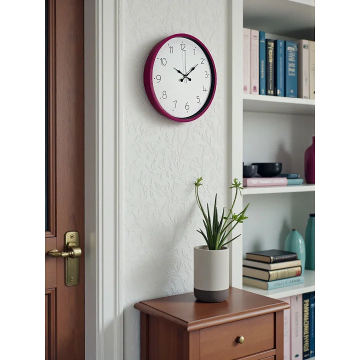 Mey İthalat® 36 Cm Pembe Standart Duvar Saati