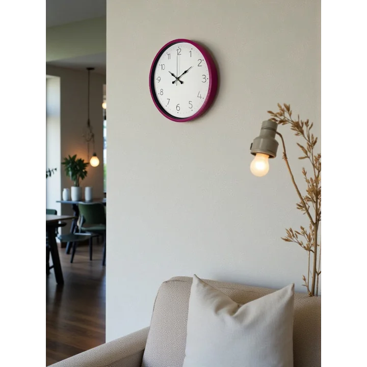 Mey İthalat® 36 Cm Pembe Standart Duvar Saati