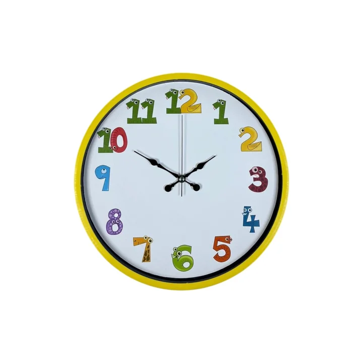 Mey İthalat® 36 Cm Sarı Çocuk Odası Duvar Saati