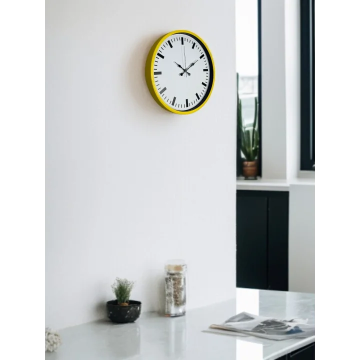 Mey İthalat® 36 Cm Sarı Dekoratif Duvar Saati