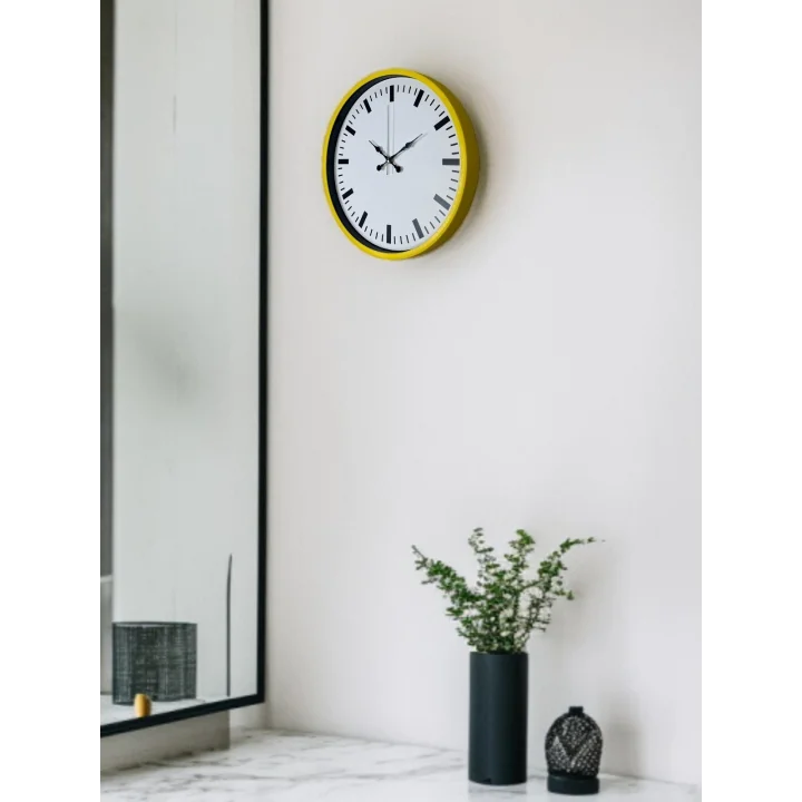 Mey İthalat® 36 Cm Sarı Dekoratif Duvar Saati