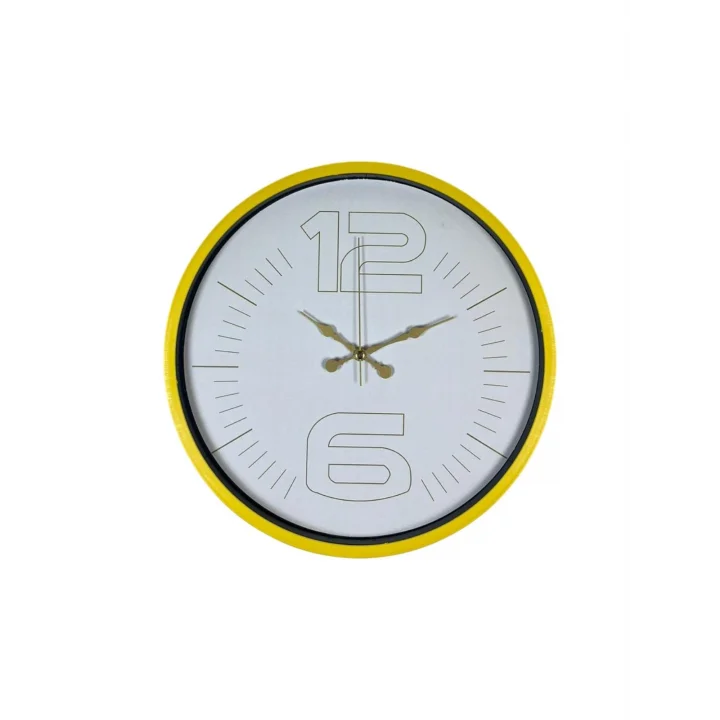 Mey İthalat® 36 Cm Sarı Dekoratif Duvar Saati