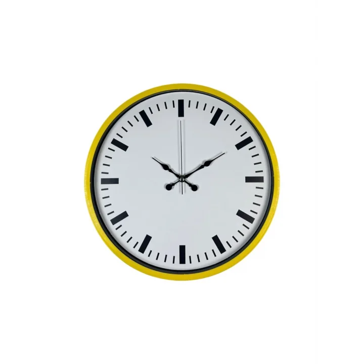 Mey İthalat® 36 Cm Sarı Dekoratif Duvar Saati