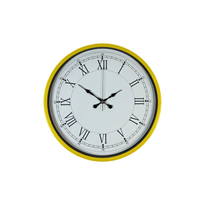 Mey İthalat® 36 Cm Sarı Dekoratif Duvar Saati