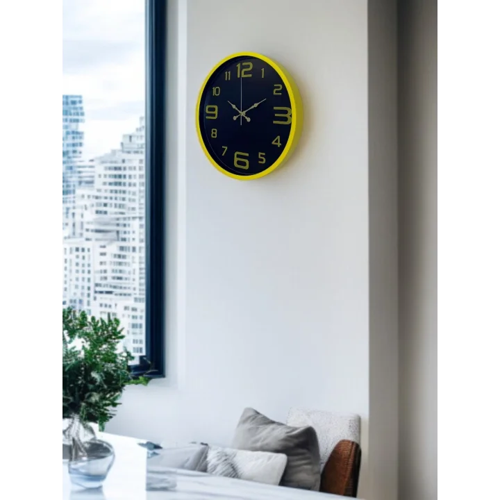 Mey İthalat® 36 Cm Sarı Gold Rakamlı Duvar Saati