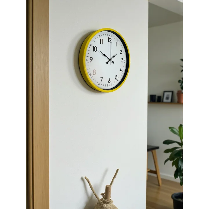 Mey İthalat® 36 Cm Sarı Modern Dekoratif Duvar Saati