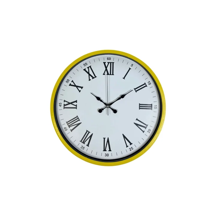 Mey İthalat® 36 Cm Sarı Roma Rakamlı Duvar Saati
