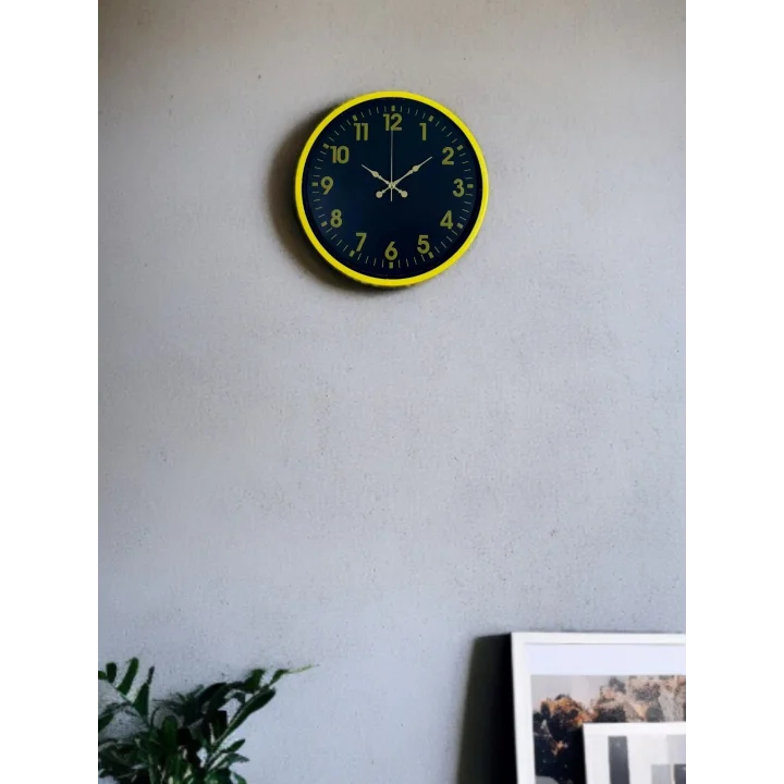 Mey İthalat® 36 Cm Sarı Standart Duvar Saati