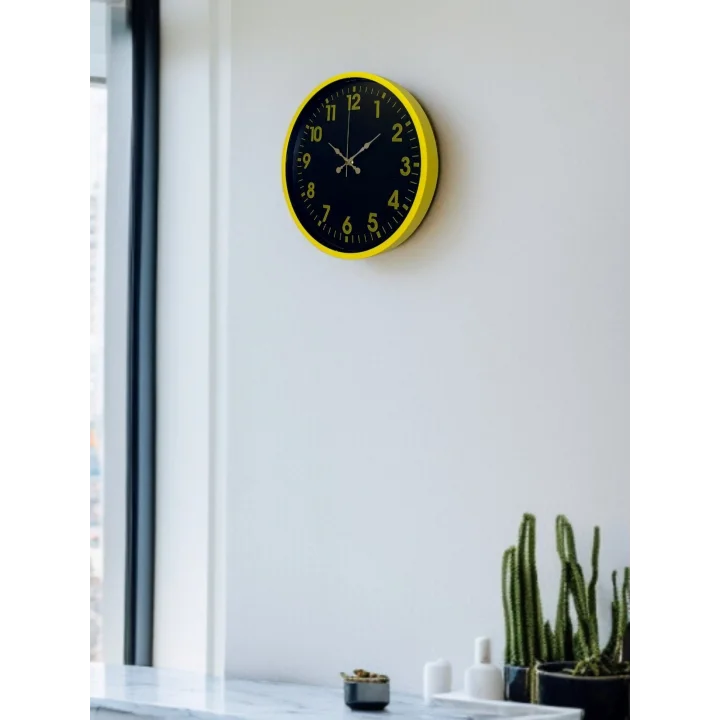 Mey İthalat® 36 Cm Sarı Standart Duvar Saati