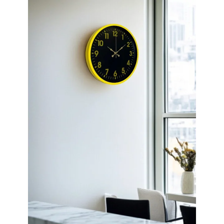 Mey İthalat® 36 Cm Sarı Standart Duvar Saati