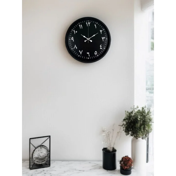 Mey İthalat® 36 Cm Siyah Arapça Rakamlı Duvar Saati