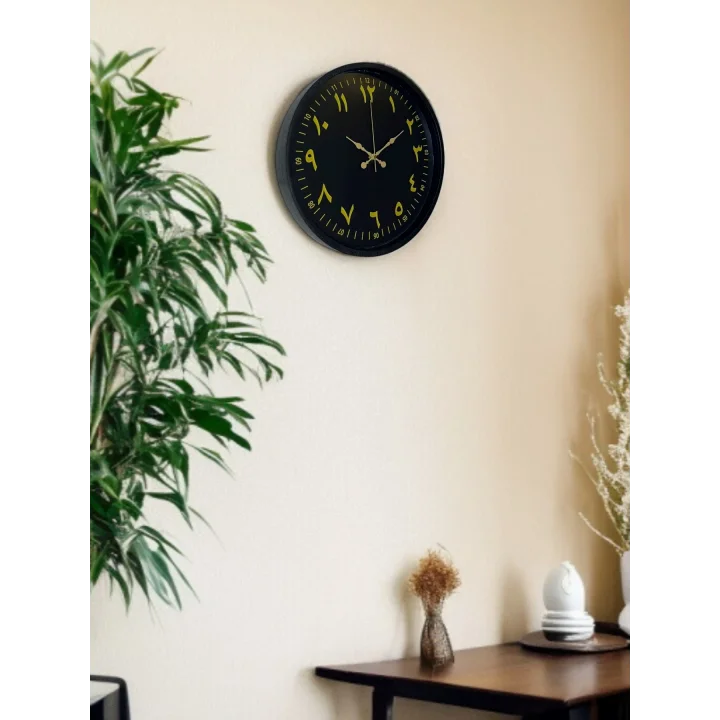 Mey İthalat® 36 Cm Siyah Arapça Rakamlı Duvar Saati