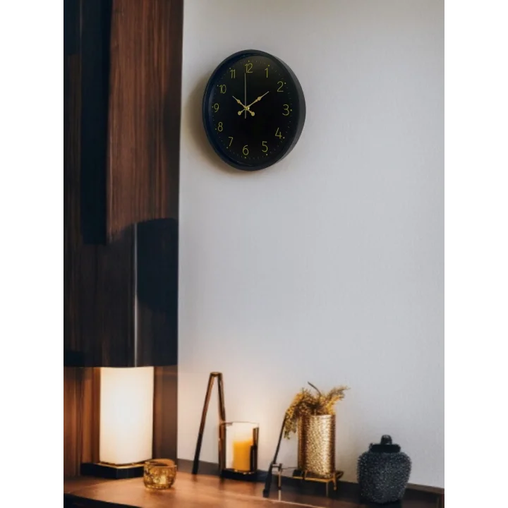 Mey İthalat® 36 Cm Siyah Asil Duvar Saati