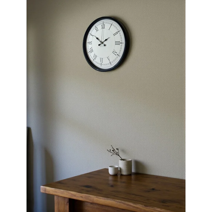 Mey İthalat® 36 Cm Siyah Asil Roma Rakamlı Duvar Saati