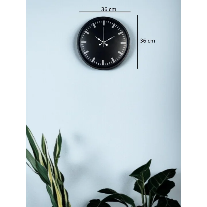 Mey İthalat® 36 Cm Siyah Dekoaratif Duvar Saati