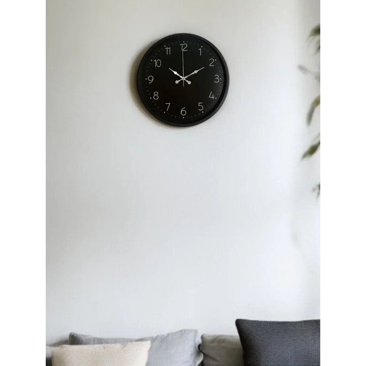 Mey İthalat® 36 Cm Siyah Dekoratif Duvar Saati