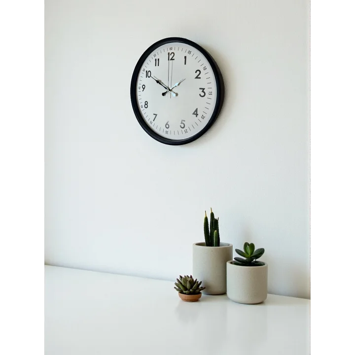 Mey İthalat® 36 Cm Siyah Dekoratif Duvar Saati