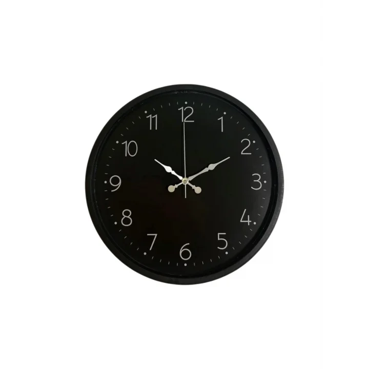 Mey İthalat® 36 Cm Siyah Dekoratif Duvar Saati