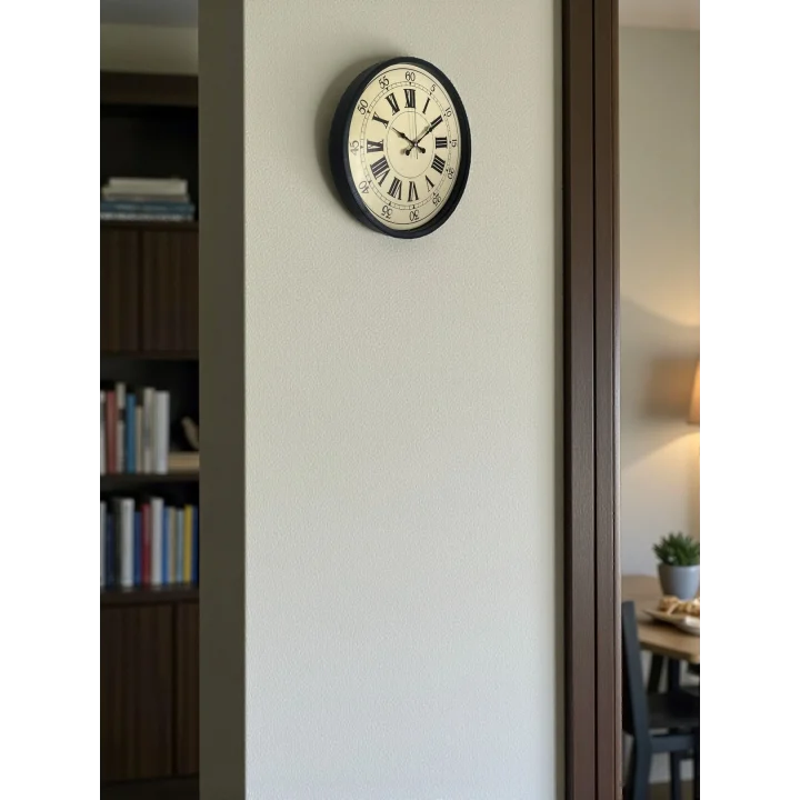 Mey İthalat® 36 Cm Siyah Retro Tasarım Duvar Saati