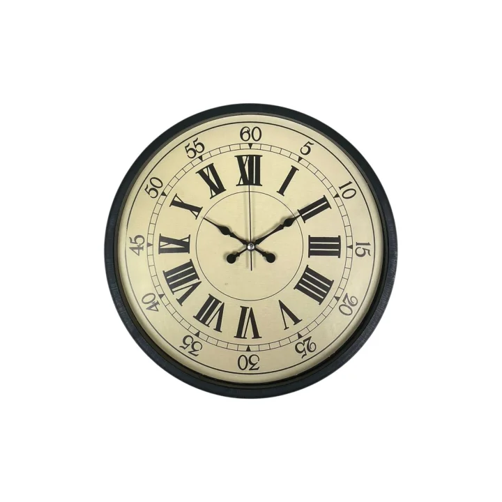 Mey İthalat® 36 Cm Siyah Retro Tasarım Duvar Saati