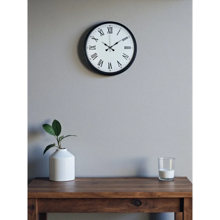 Mey İthalat® 36 Cm Siyah Roma Rakamlı Duvar Saati