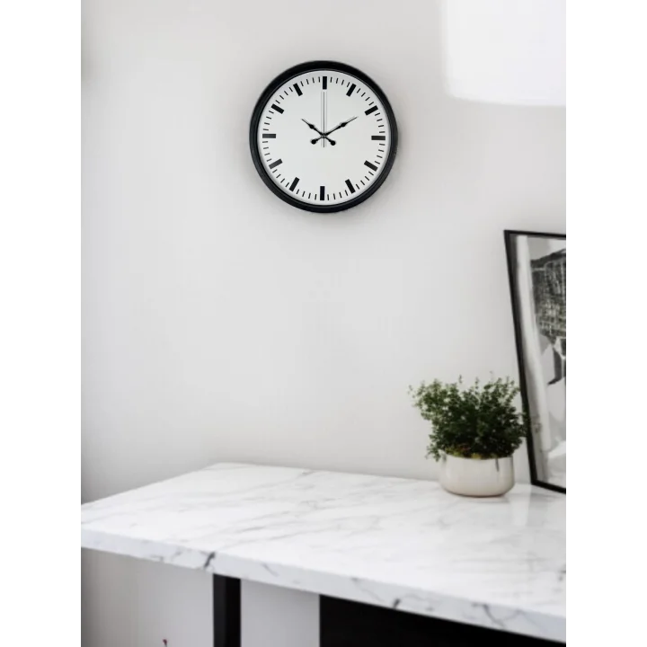 Mey İthalat® 36 Cm Siyah Sade Standart Duvar Saati